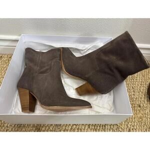 $498 New Brochu Walker Size 8 Marfa Suede Ankle Boots Saddle Brown